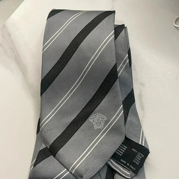 Versace Collection Other - Versace collection gray black striped tie